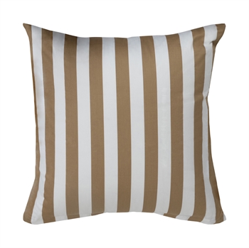 Pudebetræk 60x63 cm - Nordic Stripe Sand - Sandfarvet og Hvidt - 100% Bomuldssatin